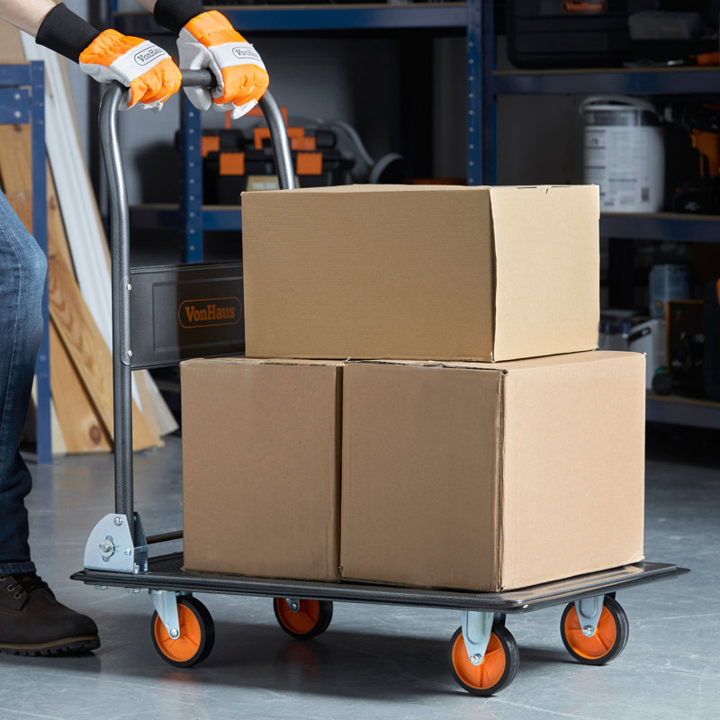 VonHaus 150kg Capacity Platform Truck - Multi-Functional Folding Platform Truck for Easy Transportation / Heavy Lifting