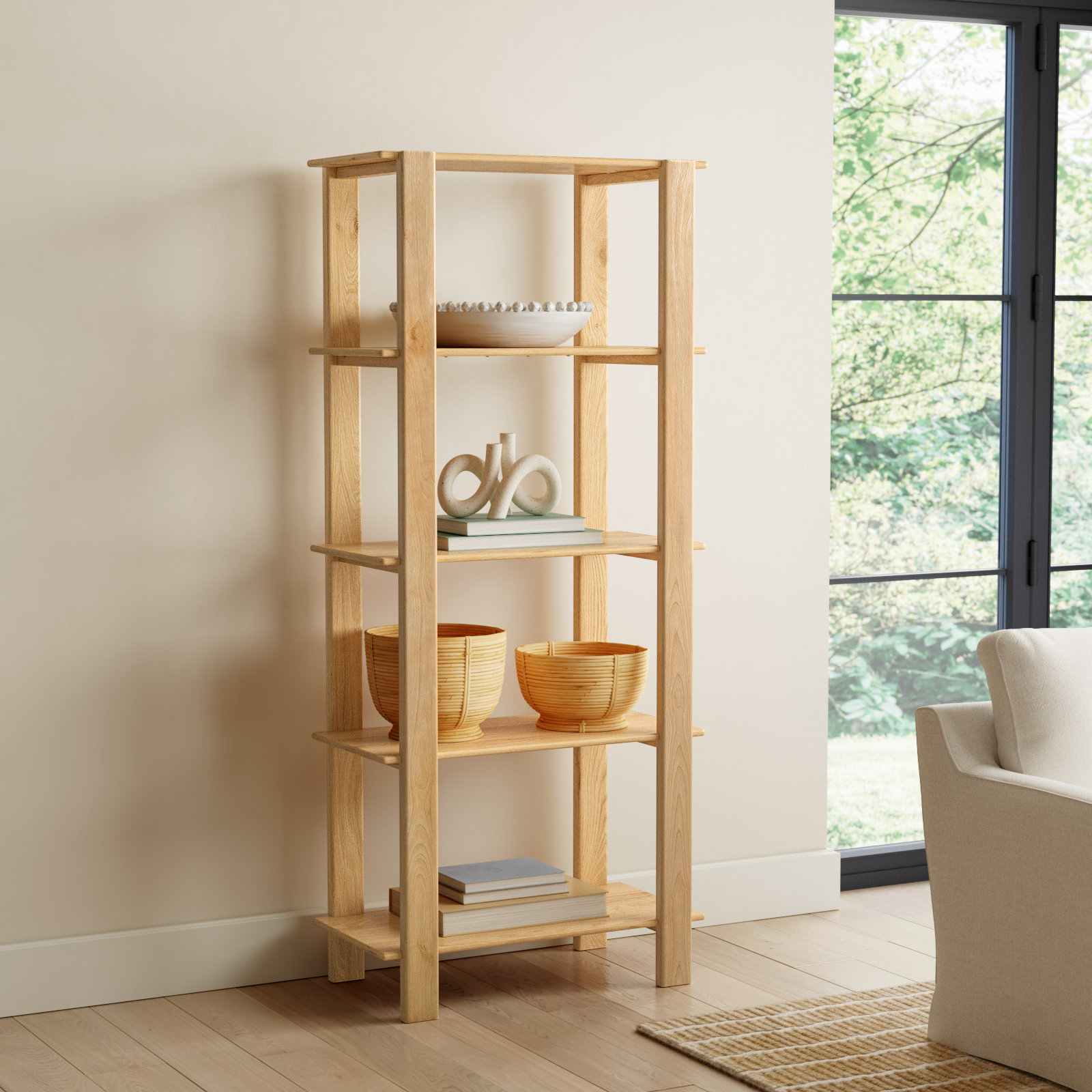 Villenova 32" Mango Bookcase, Light Blonde