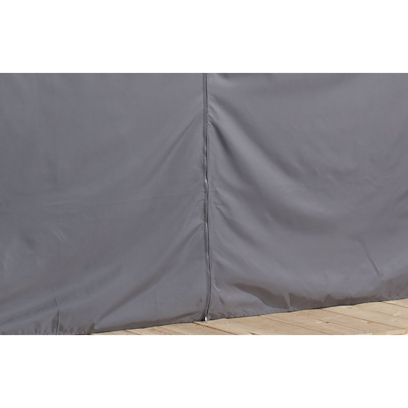 Gray Polyester Outdoor Gazebo Privacy Curtains