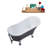 55" Streamline Clawfoot Soaking Acrylic Bathtub With Drain, Clawfeet, and Bamboo Tray-66367046-76099834