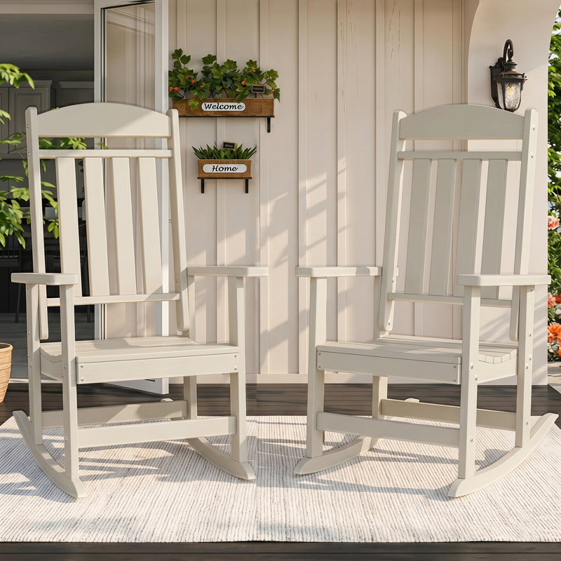 Oxing HDPE Outdoor Rocking Chair, Sand