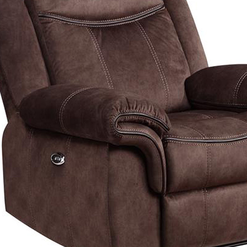 Fauteuil inclinable électrique JIMNY Domino, Café, Manuel - Bouton-poussoir