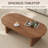 47.2" Oval Walnut Coffee Table, Mid-Century Modern Wood Center Table with Walnut Finish and Sturdy Base for Living Room