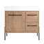 Freestanding Bathroom Vanity with White Double Resin Sink &  2 Soft-Close Cabinet Doors and 3 Drawers-176407888