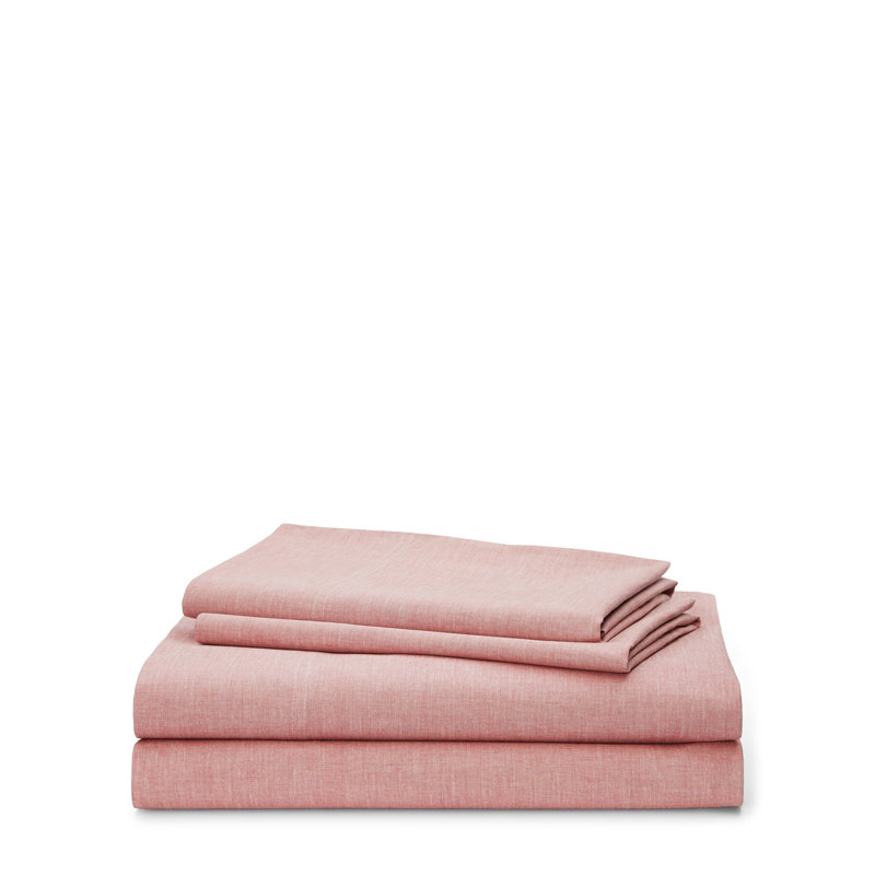 Graydon 144 Thread Count 100% Cotton Sheet Set, Queen, Chambray