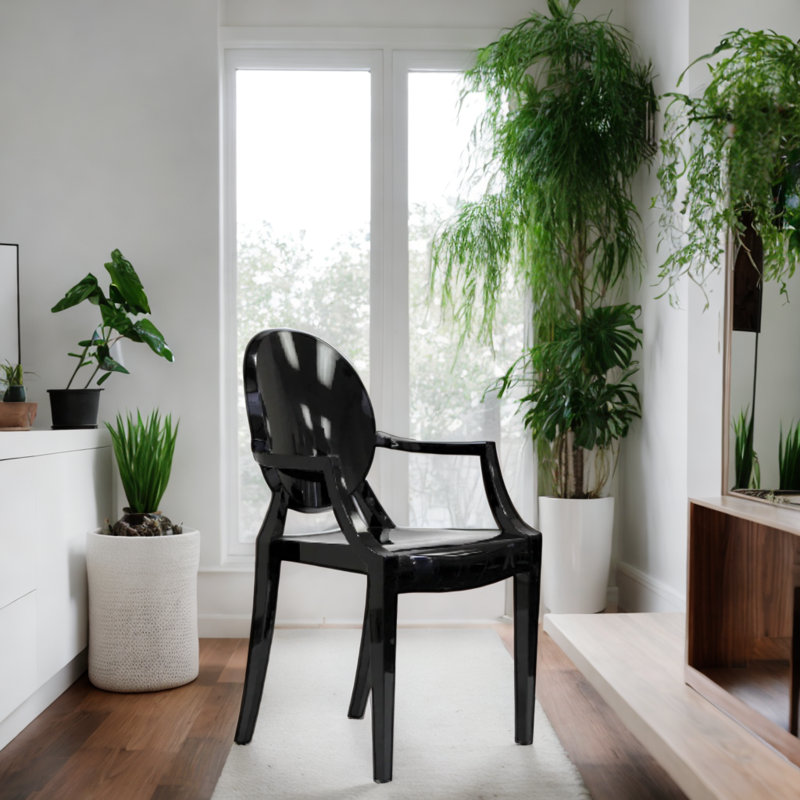 Chaise avec accoudoirs Kaylon Gostyy, Noir