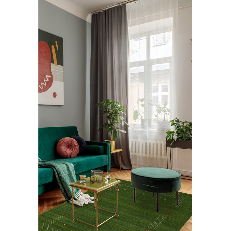 Kashkuli Gabbeh Green Rug 5'0" x 7'11"