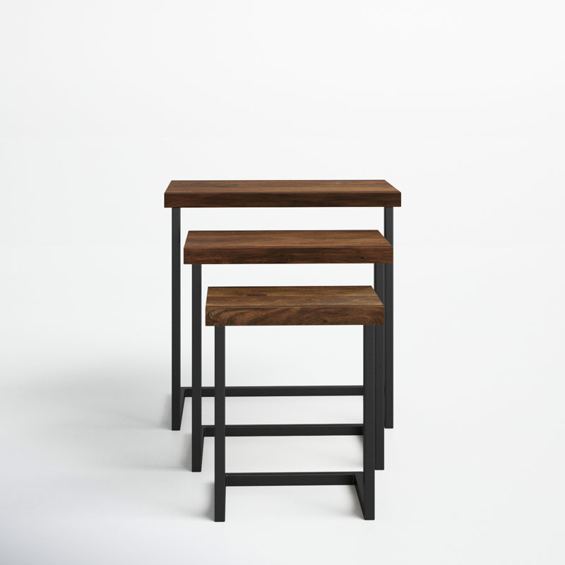 Lonan Solid Wood Top Nesting Tables