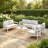 5-Piece Outdoor Curved Aluminum Patio Furniture Set, 2 Single Chairs & 1 Loveseat & 1 Three-Seater Sofa & 1 Oval Tempered Glass Coffee Table, Conversation Set For Backyard Deck Poode, Seats 7 Adult