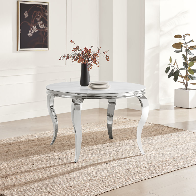 Weissport Round Glass Top Dining Table