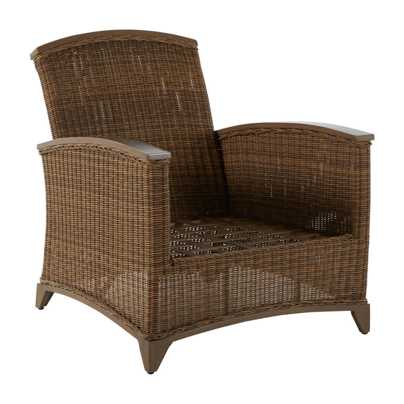 Astoria Woven Lounge Chair, Raffia/Oak, No Welt, Rollo Cream