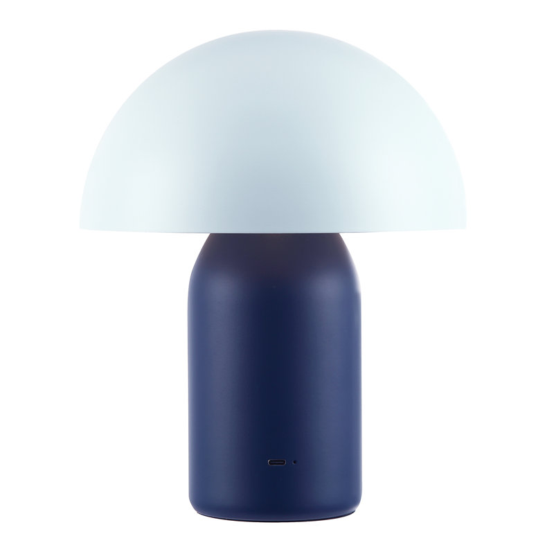 Modern Rechargeable Mushroom Table Lamp With Touch Dimmer Button By 17 Stories, Midnight/Nova Blue