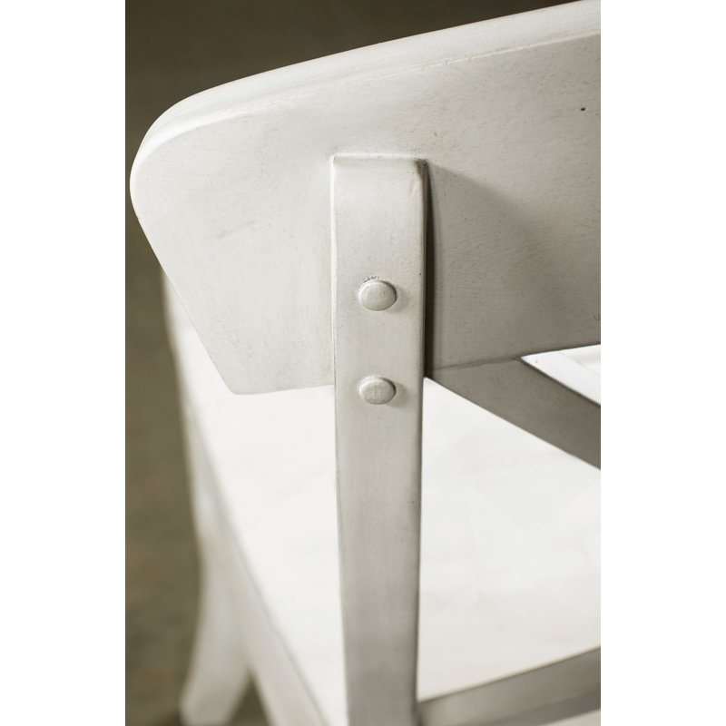 Harola Cross-Back Dining Side Chairs In Set Of 2, Smoky White Finish