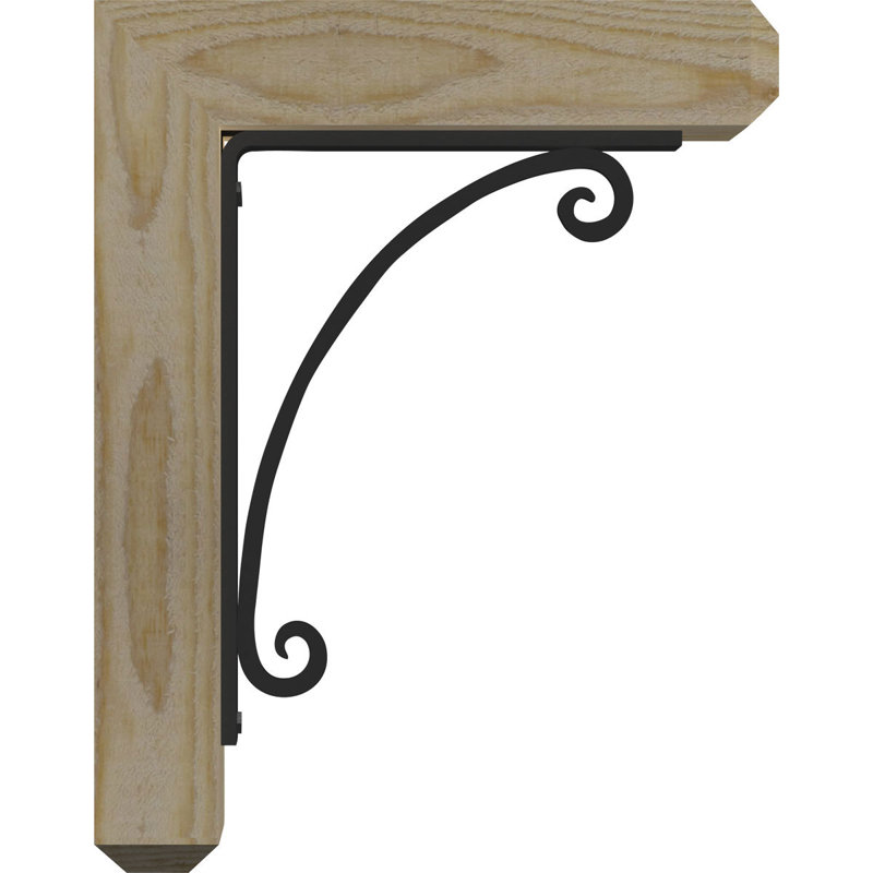 Support à fer simple 8 po Legacy, H 16 po x P 13 1/2 po, Sapin Douglas (l 4 po x P 4 po)