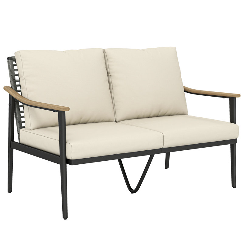120cm Wide Straight Steel Patio Sofa
