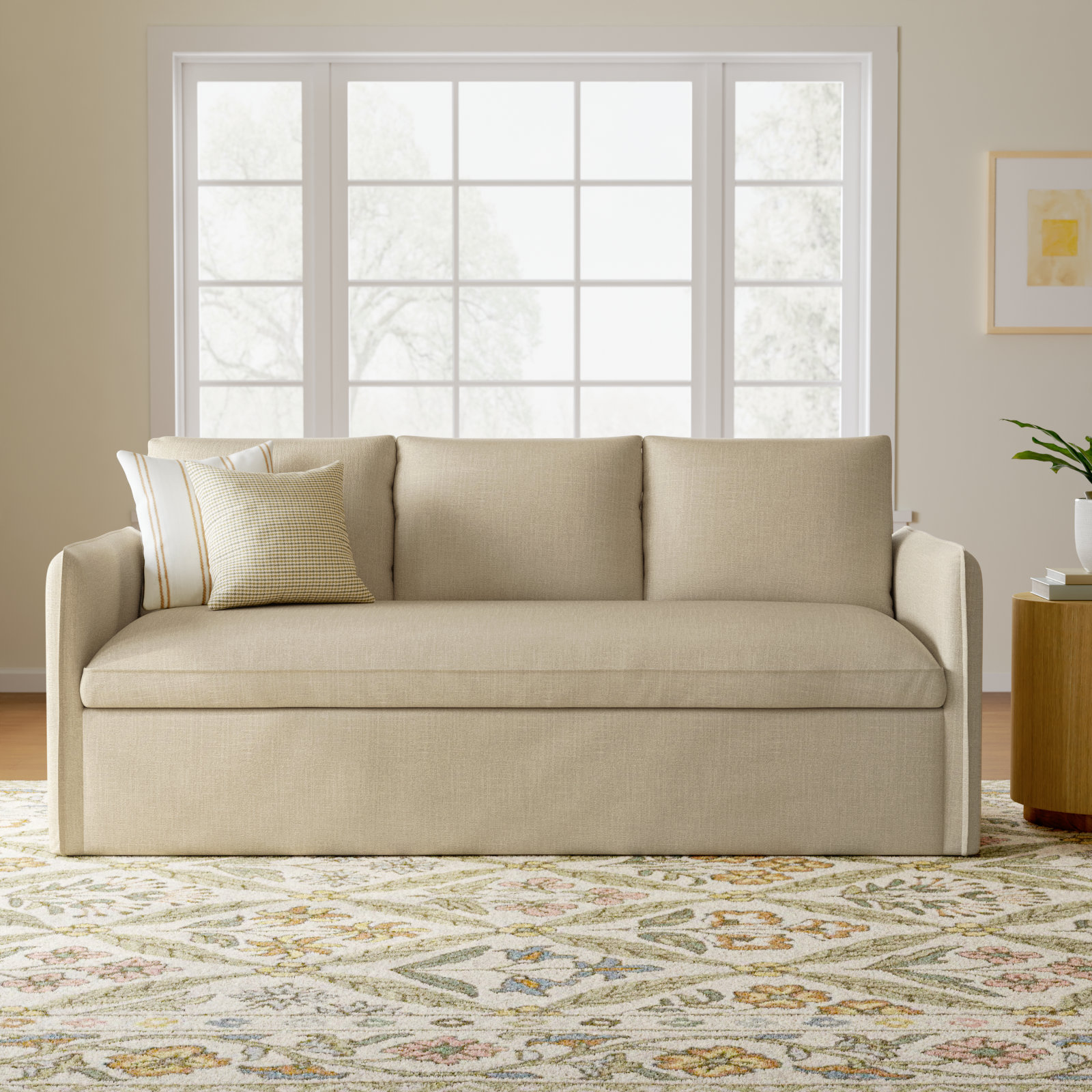 Bellatrix 83'' Slipcovered Sofa, Canvas Flax Sunbrella® Canvas