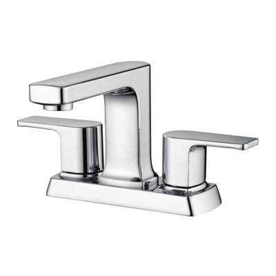 Robinet de salle de bain central à deux poignées avec drain Dean - Collection Chrome