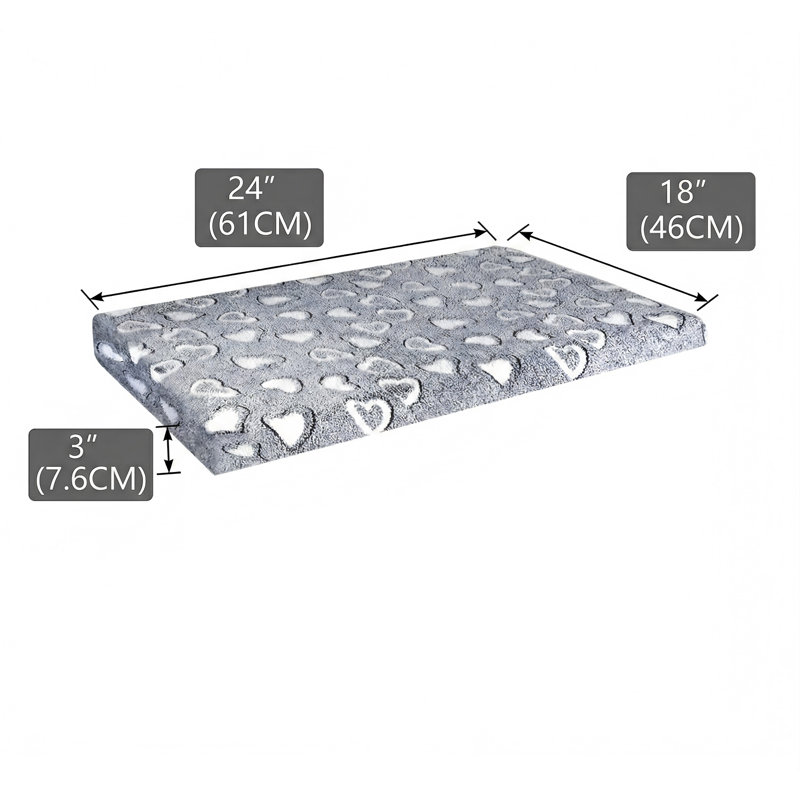 Dual-Sided Temperature-Regulating Dog Crate Mat with Waterproof Internal Layer, Removable Machine-Washable Outer Cover, Supportive Structure Suitable for Small to Extra-Extra-Large Canines, Gray