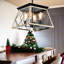 Luminaire suspendu style lustre 4 lumières de style campagnard en acier rustique pour salle à manger et cuisine-205515662