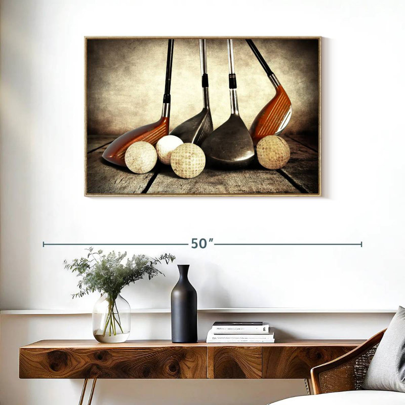Ensembles de golf, Cadre flottant en bois naturel, 37 po x 25 po