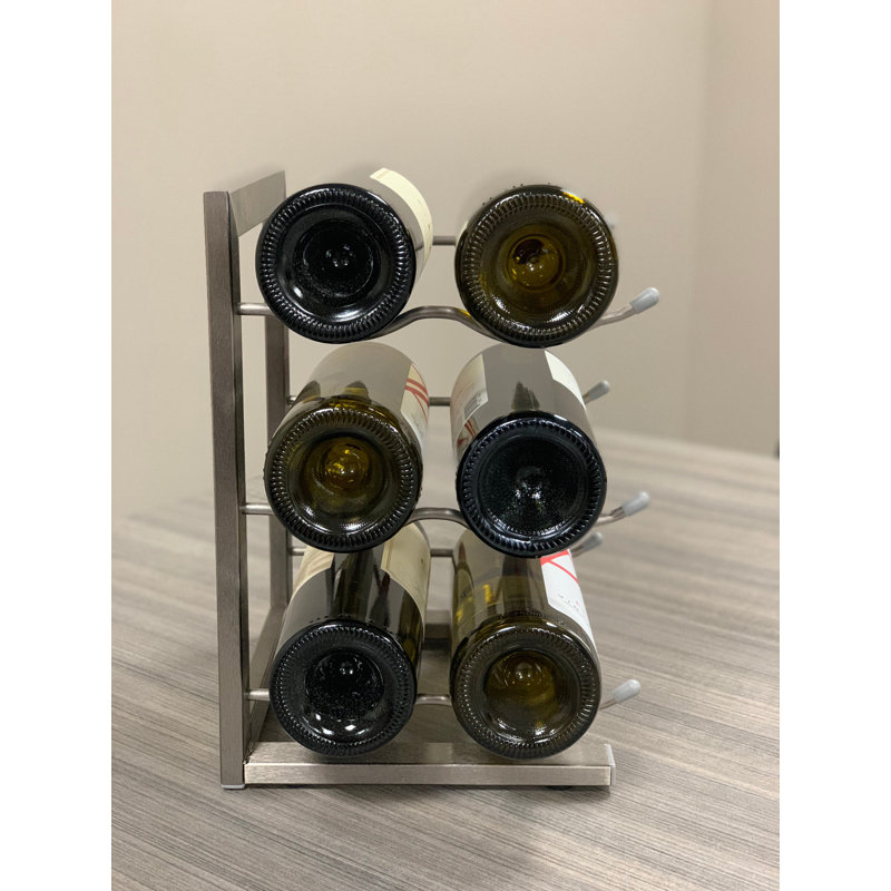 Tabletop Wine Bottle Rack in Brushed Nickel