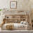 Twin XL Over Queen Bunk Bed With Integrated Shelving, Color-Changing Lights And Pegboard, Beige-1049386797-1049386794