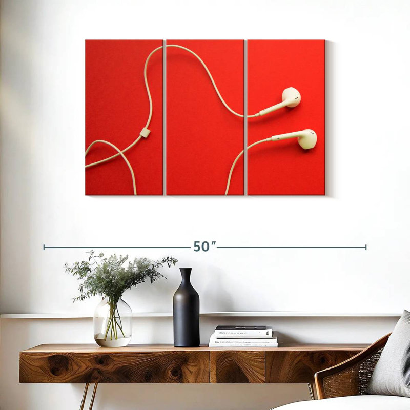 White Earphones, 24" H x 38" W