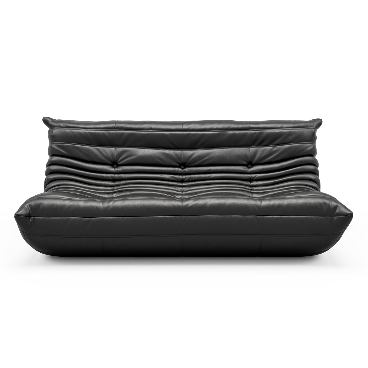 Armless Large Microfiber Leather 3-Seat Bean Bag Sofa, Soft Armless Fireside Lounge Chair