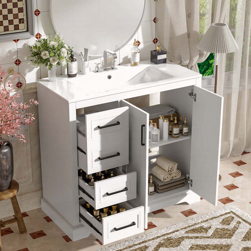 36"Bathroom Vanity with Ceramic Sink