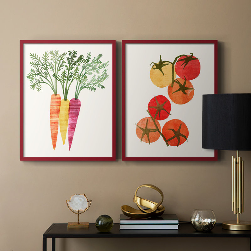 Organic Veg III - reproduction encadrée de qualité supérieure - prête à être accrochée - aucun clou requis - aucun clou requis