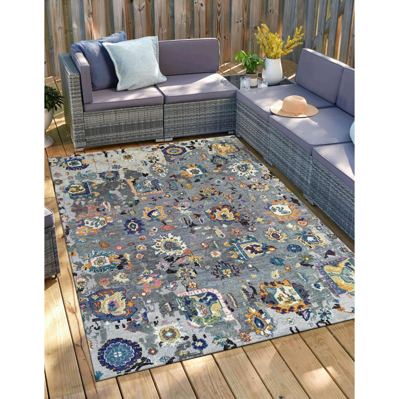Classic Gray Hand Knotted Wool Area Rug