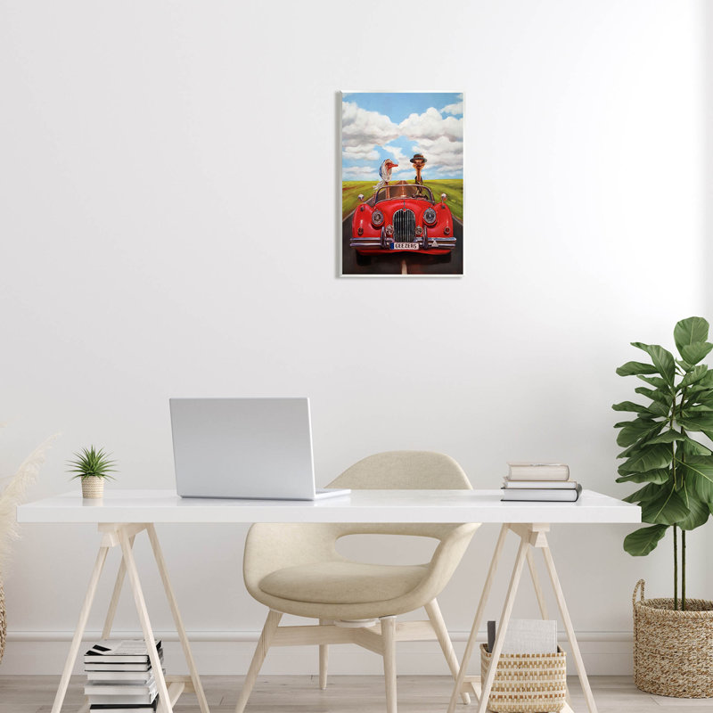 «Autruche Couple Geezers», art mural convertible par Lucia Heffernan, H 19 po x l 13 po x P 0,5 po