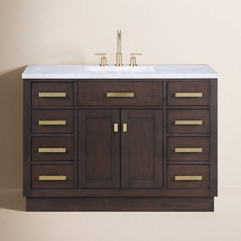 Argenta 48'' W Single Vanity, Brown Oak