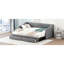 Lit de jour simple TG à très grand lit avec deux tiroirs en gris - Lit élégant et pratique pour la décoration de la chambre à coucher