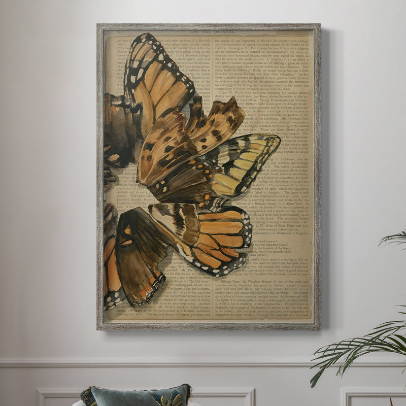«Winged Wreath I», reproduction encadrée - bois massif, H 11 po x l 9 po