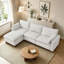 Canapé modulaire modulaire en L avec repose-pieds mobile et revêtement en chenille-754982114