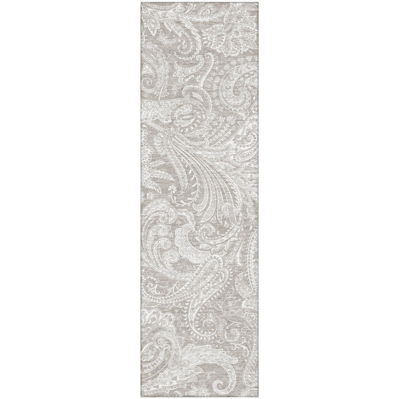 Premium Machine Washable Apodaca Taupe Rug, Runner 2'3" x 7'6"