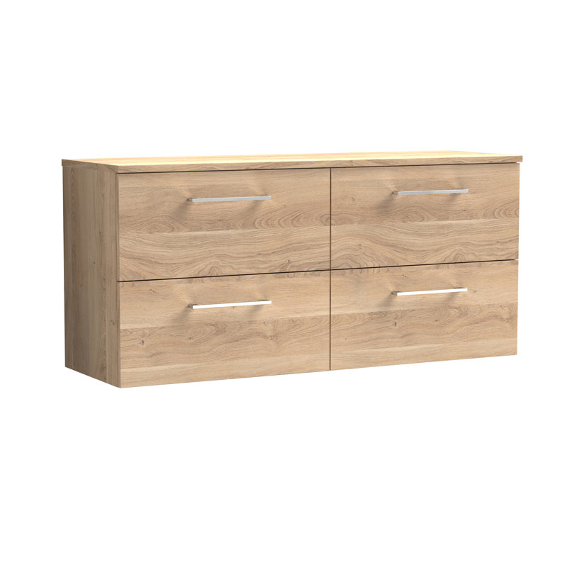 Arno 47.44cm Double Bathroom Vanity Base Only, Bleached Oak