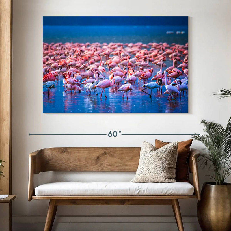 Crowle Flamingos In Water, 34" H x 51" W