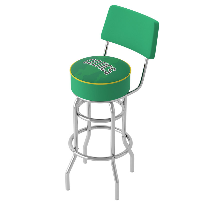 Swivel Upholstered Counter Stool with Metal Frame