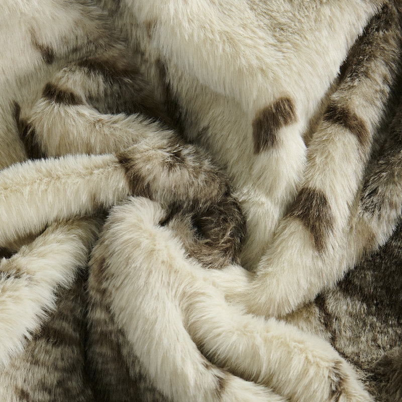 Housse de coussin décoratif en fausse fourrure Citraka, Cachemire pur