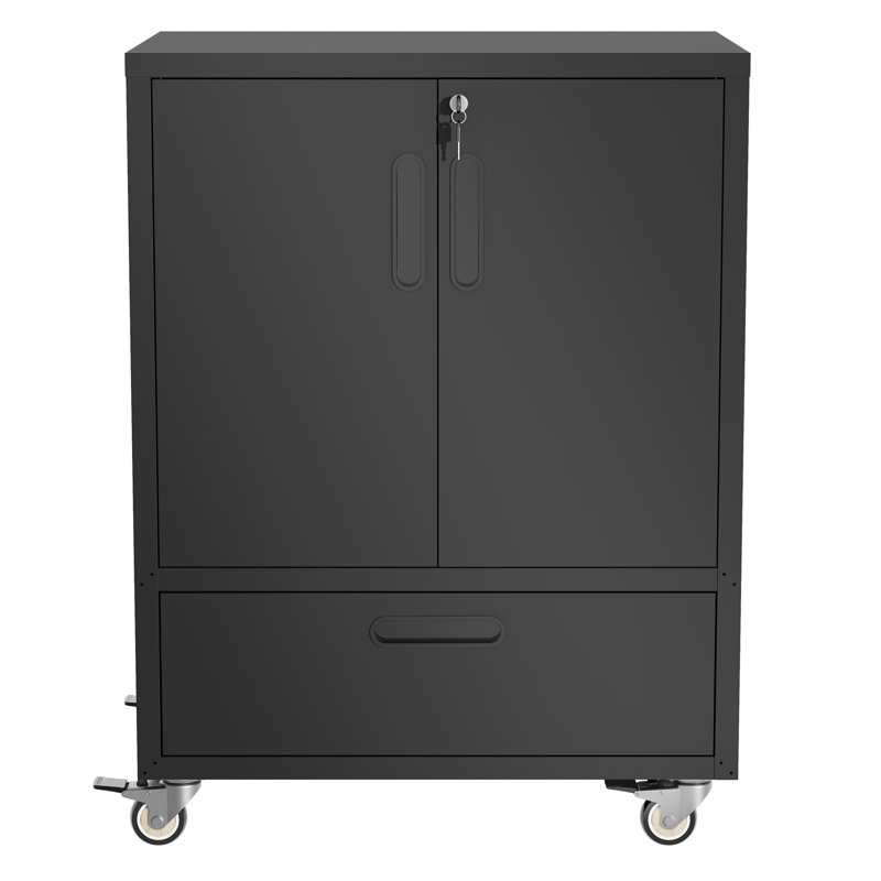 Chariot à outils avec roues, H 40 po x l 30 po x P 20 po, armoire à outils mobile avec roulettes verrouillables et tiroir, organisateur de rangement en acier robuste pour garage, atelier, bureau - Assemblage facile en 30 minutes
