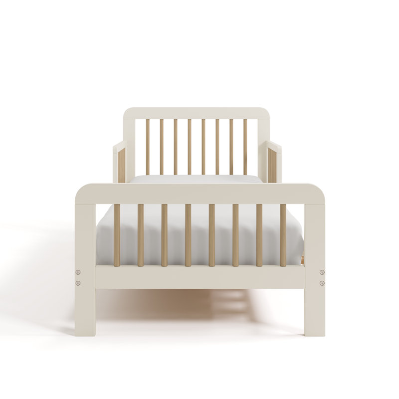 Pasadena Toddler Bed with Guardrails, Frosted Oat/Driftwood