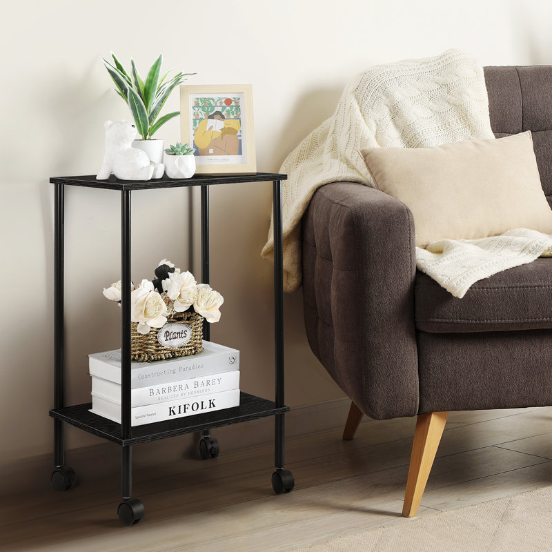 Table de bout à roulettes Jaymin d'une hauteur de 25,59 po, 2, Black