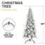 Arbre de Noël en forme de pe 7,5 pi, 1424 pointes, conception mince, support en métal stable, branches réalistes à charnières hivernales, esthétique enneigée