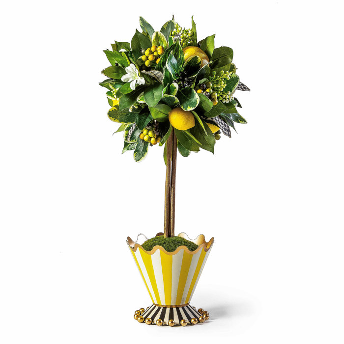 MacKenzie Childs Courtly Check® Lemon Tabletop Topiary | Perigold