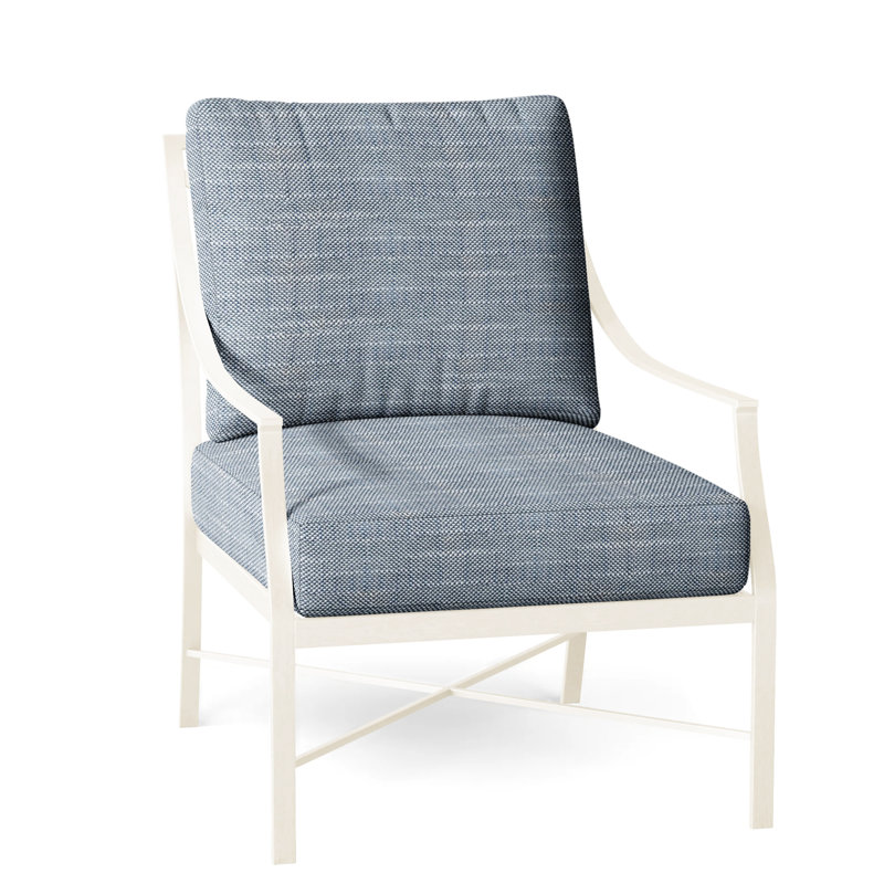 Monaco Aluminum Lounge - Chalk, Rollo Chambray InsideOut® Linen, Chalk, No Welt