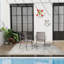Summer - Fauteuil empilable moderne en plastique 4 pièces pour l'intérieur / l'extérieur - Dossier ergonomique à lattes, matériau PP résistant aux intempéries, gris chaud - Patio, balcon, café