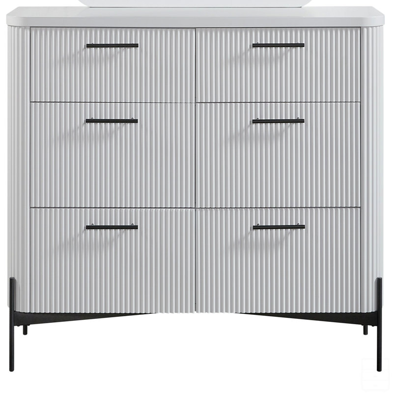 Commode 6 tiroirs, Blanc