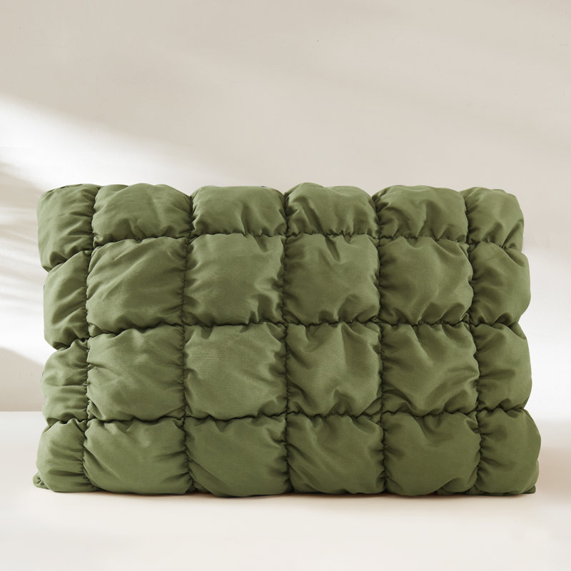 Puff Comforter Set, Twin XL Comforter + 1 Standard Sham, Green